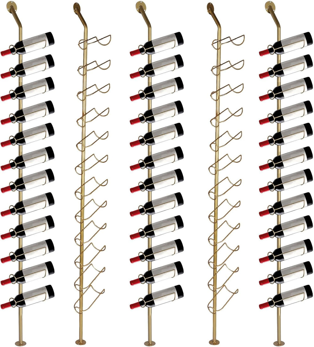 5 Pack 12 Bottle Wall Mount Wine Rack for 60 Bottles DIY Detachable Wine Stor...