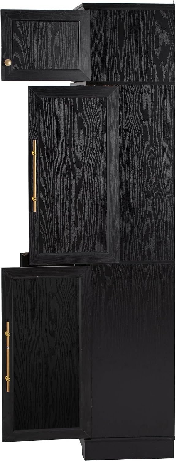 78.2" Tall Farmhouse Kitchen Pantry with 6 Doors and 8 Racks, Wood Cupbo...