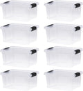 Superio Storage Bins with Lids- 8 Pack, 6.6 Qt Clear Boxes for Organizing, Stackable Plastic Containers- BPA Free, Non-Toxic, Odor Free, Organizer for Home, Office, Dorm