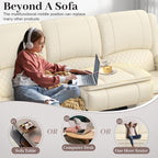 3-Seater Recliner Sofa, Manual Reclining Couch with Multi-Functional Middle Seat, Reclining Sofa for Living Room with Hidden Storage Space, Cup Holders, and Removable Console