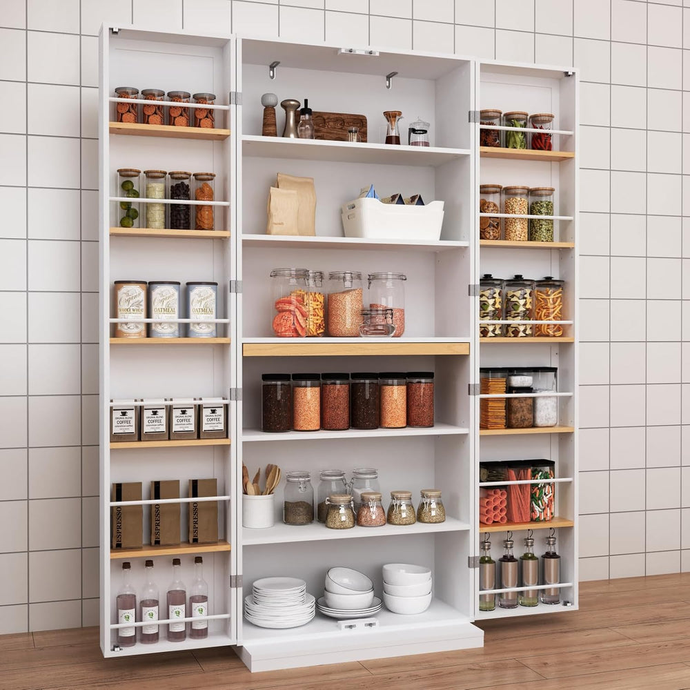 29.9x15.74x71.65Inches White Kitchen Pantry Cabinet, Freestanding Storage Cab...
