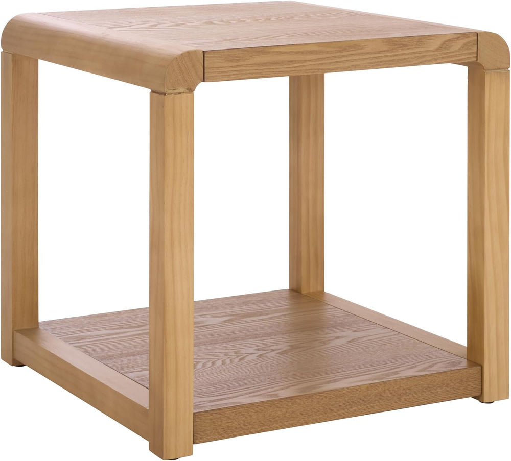 SAFAVIEH Home Collection - Omara Square Side Table, Natural Brown Wood with L...