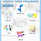 1 PC Scalloped Acrylic Sticky Note Holder 3"x3" Crystal Clear Sticky Note Holder Dispenser for Classroom, Desk Organizer Accessories for Dorm Room, School Office Necessities