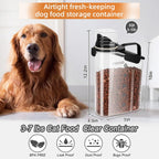 3-5LBS airtight Pet Food Storage Containers PBA-free,With Large Nozzle/Measuring Cup/ 4 Press Buckle for Dogs, Cats, Birds, Chicken Lndoor and Outdoor Use (Black + Beige) 2 Pack