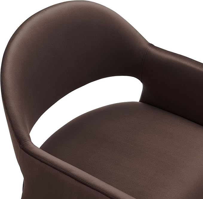 Modway Talia Performance Velvet Dining Armchair in Chocolate Brown