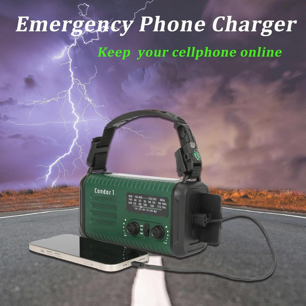 20000mAh/74000mWh Emergency Hand Crank Radio, NOAA Weather Radio with Am Fm N...