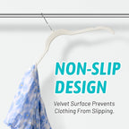 Premium Velvet Shirt Hangers 30 Pack, Non-Slip 360° Swivel Hook Slim Flocked Coat Hanger, Space Saving Felt Hanger for for Tank Top, Blouses, Strappy Dresses