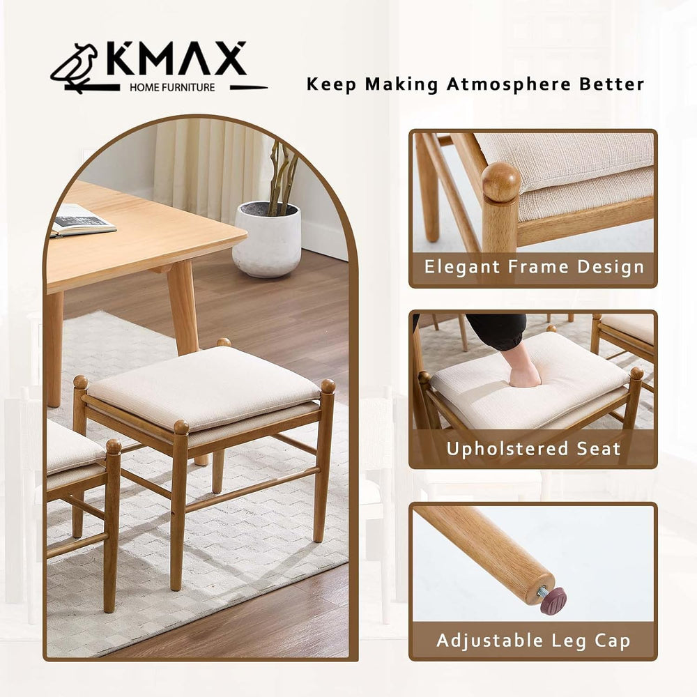 Kmax Ottoman Bench, 19 Inch Tall Vanity Chairs No Wheels, Upholstered Ktichen...