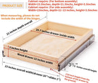 22”W x 21”D x 3”H Soft Close Slide Out Wood Drawer Organizer for Kitchen, Bottom and Side Assembly (Cabinet Opening>23.5 inches for Bottom Assembly, Opening= 23 inches for Side Assembly)