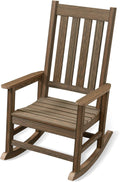 Oversized Outdoor Rocking Chair, Porch Rocker with High Back, Brown | HDPE Patio Rocking Chairs, Weather Resistant & 350lbs Heavy Duty Porch Rocker with High Back for Backyard,Garden and Balcony