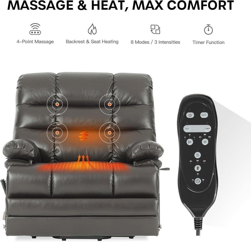DYNOX 500 LBS Power Lift Recliner Chair for Big & Tall Seniors, Extra Lar...