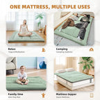 Size Full Japanese Floor Futon Foldable Futon Mattress for Floor Tatami Mattress Portable Rollaway Bed for Guest Playmat for Kids Tatami Sleeping Pad Japanese Mattress for Adults Green A