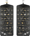 CHICECO Hanging Jewelry Organizer With Zippered Pockets,40 Pockets Travel Jewelry Organizer Storage for Cloest,Wall,Door
