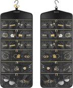 CHICECO Hanging Jewelry Organizer With Zippered Pockets,40 Pockets Travel Jewelry Organizer Storage for Cloest,Wall,Door