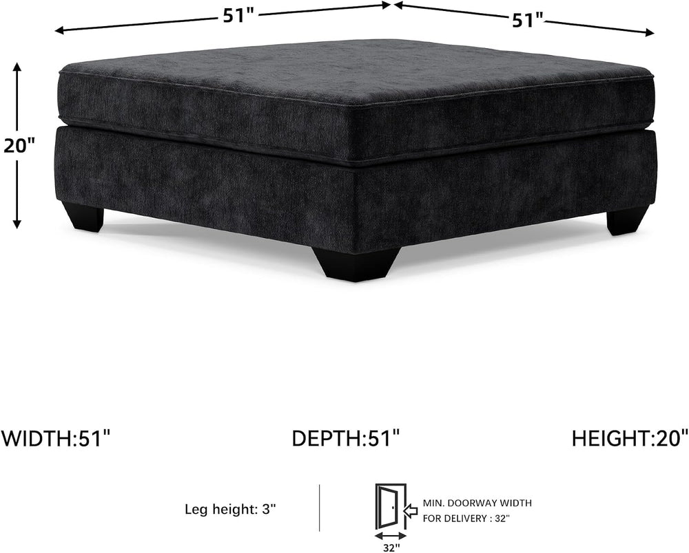 Signature Design by Ashley Lavernett Contemporary Square Oversized Accent Ott...