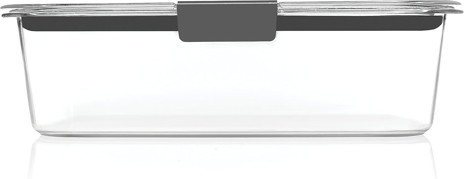 Rubbermaid Brilliance Food Storage Container, Large, 9.6 Cup | Clear | Pack of 2