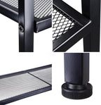 4-Tier Wide Ladder Bookshelf, Black Iron Storage Shelf with Mesh Shelves, Stable Open Display Rack for Living Room, Bedroom, Study and Home Organization
