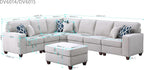 Devion Furniture Garisa Sectional Modular Sofa with Ottoman for Living Room, Apartment, Bedroom, Office, Dorm