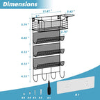 VITVITI Metal Hair Tool Organizer Wall Mount, Hair Dryer Holder with 4 Tier Shelf Basket Hooks, Bathroom Styling Tool Organizer for Curling Iron/Blow Dryer/Straightener, Matte Black