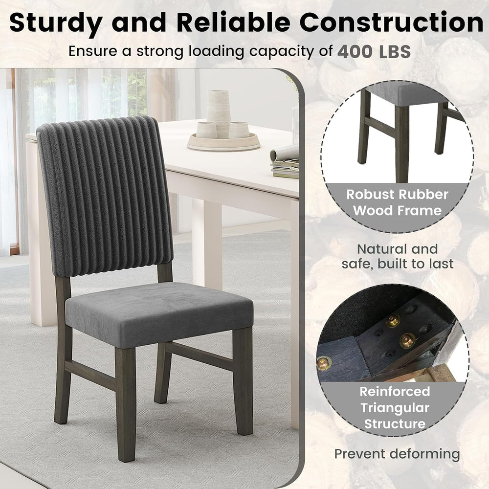 Giantex Dining Chairs Set of 2, Mid-Century Velvet Fabric Upholstered Chairs ...