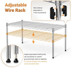 Simple Deluxe 1-Tier Shelving Unit, 29.92" W x 13.78" D x 14.96" H Steel Organizer Wire Rack, Chrome, 2 Pack