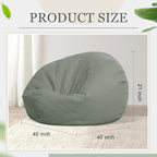 Sliner 2 Pcs Large Stuffed Storage Bean Bag Chair Cover for Kids Adults (no Filler) Stuffable Zipper Beanbag Cover for Organizing Plush Toys or Memory Foam(Khaki and Army Green)