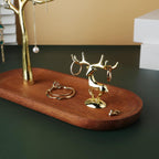 MORE&LESS Branch Jewelry Rack with deer, for Ring Earrings Necklace Bracelet,Suitable for living rooms, bathrooms,offices,etc.