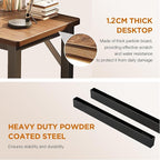 31.5 Inch Office Computer Desk,Office Table for Small Spaces,Gaming Desk,Writing Work Study Kids Modern Simple PC Home Bedroom Table with Metal Frame Wood Tabletop,Rustic Walnut