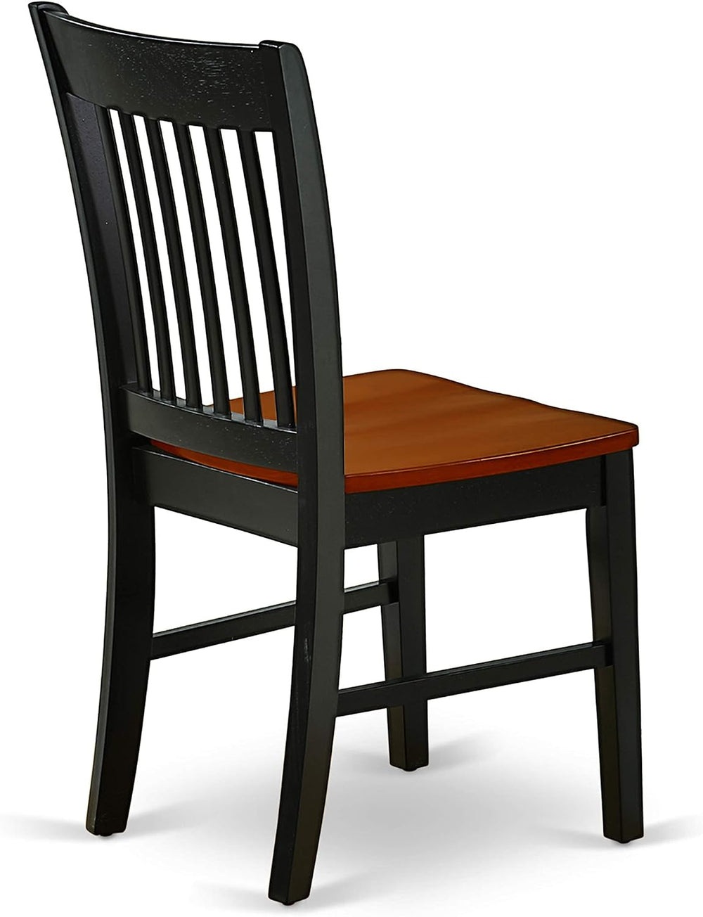East West Furniture NFC-BCH-W Norfolk Dining Chairs - Slat Back Wood Seat Kit...