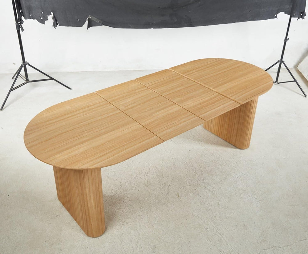 59"-90" Extendable Oval Dining Room Table for 6 to 10 Modern Farmho...