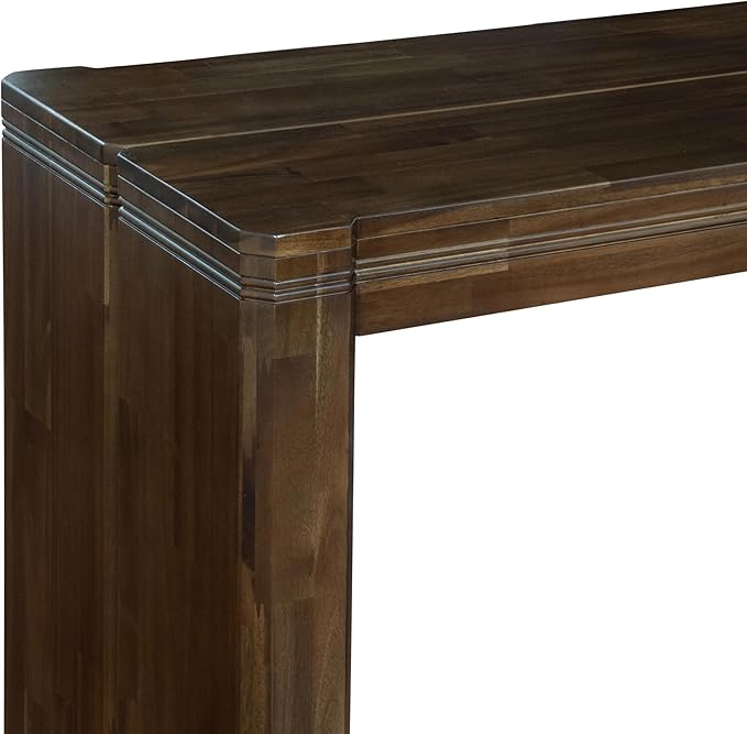 X02SI-208-04 - 5 Pieces Modern Dining Table Set includes an Extendable Rectangle Kitchen Table, 2 Dining Chairs and 2 Modern Benches, 39x120 Inch, Antique Walnut