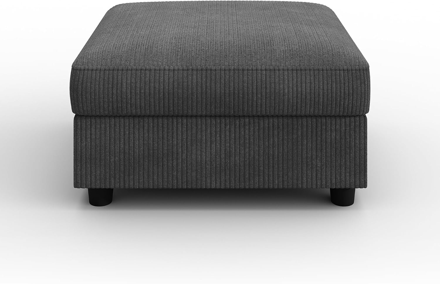 HONBAY Modern Corduroy Ottoman Module Sofa, Ottoman Bench with Storage, Dark Grey