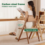 PE Rattan Folding Dining Chairs Set of 2, Modern Mid Century Dining Outdoor Bamboo Chairs for Bedroom,