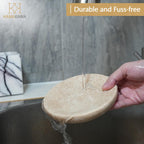 Turkish Natural Marble Ring Dish, Beige Jewelry Tray 5.5 inch, Stone Ring Holder, Travertine Trinket Dish for Room Decor, Earrings, Soap, Gift for Women