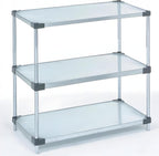 Omega 3-Tier Solid Galvanized Shelves, 24" Deep x 60" Wide x 34" HighHeavy Duty Storage Rack, Shelving Unit, NSF Certified, Ideal for Kitchen Garage Office Restaurant Warehouse 800-lb Capacity