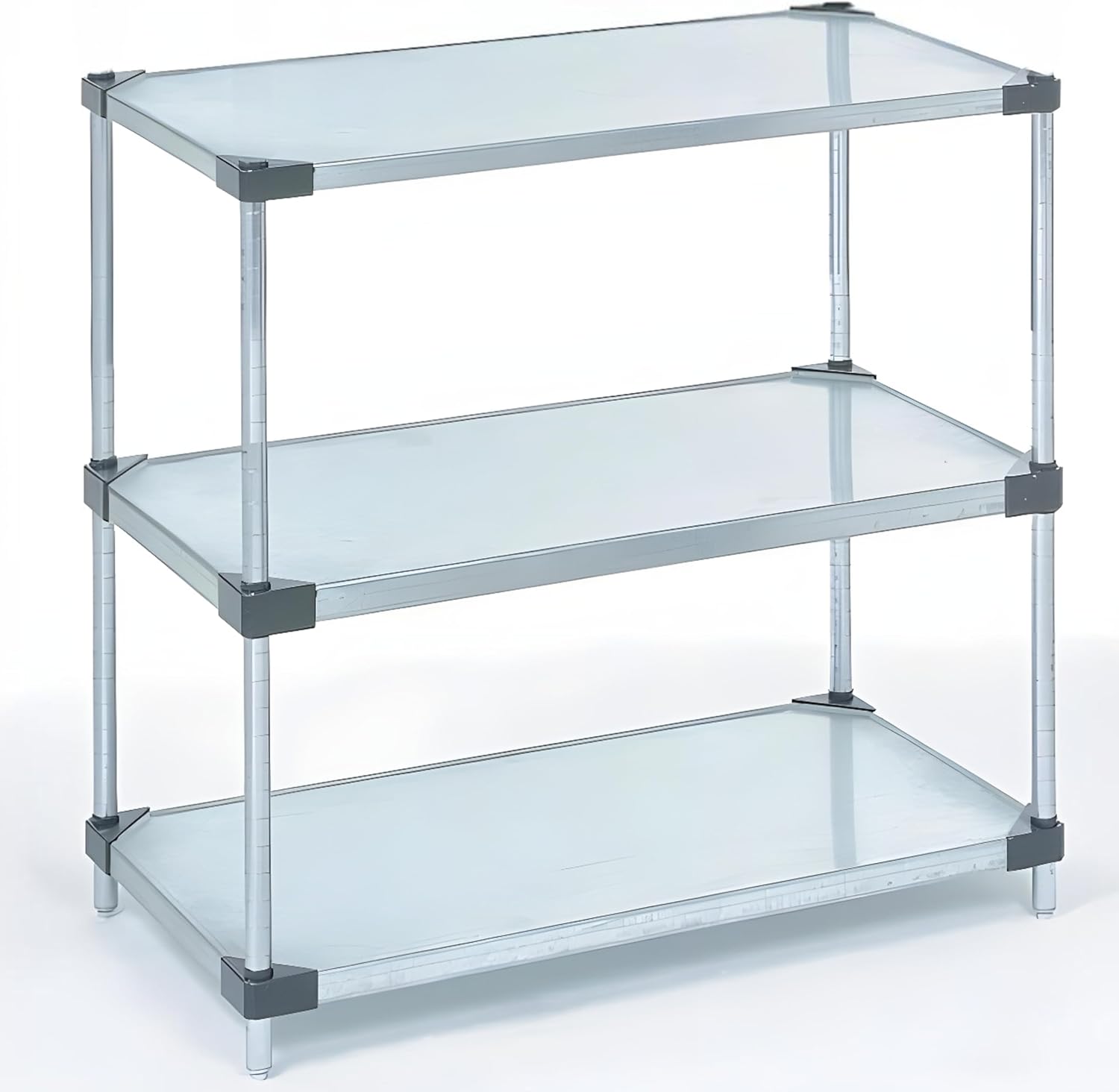 Omega 3-Tier Solid Galvanized Shelves, 21" Deep x 60" Wide x 34" HighHeavy Duty Storage Rack, Shelving Unit, NSF Certified, Ideal for Kitchen Garage Office Restaurant Warehouse 800-lb Capacity