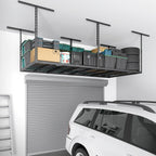 4x8 FT Overhead Garage Storage Rack, 26"-40" Height Adjustable Heavy Duty Garage Ceiling Storage Rack, 750LBS Capacity Metal Hanging Organizer System for Garage