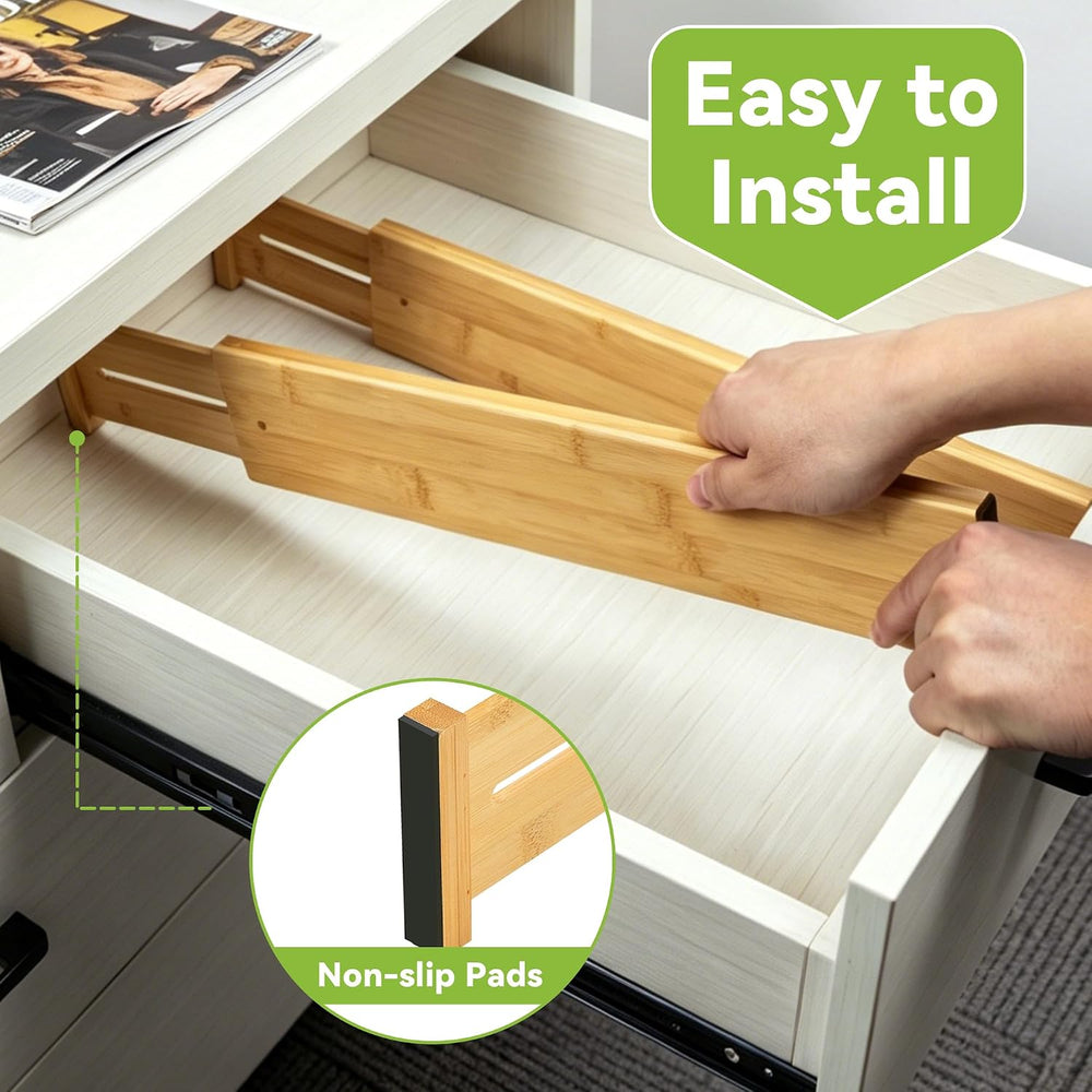 Utoplike Kitchen Drawer Divider, Expandable Bamboo Drawers Organizer 3.2&quot...