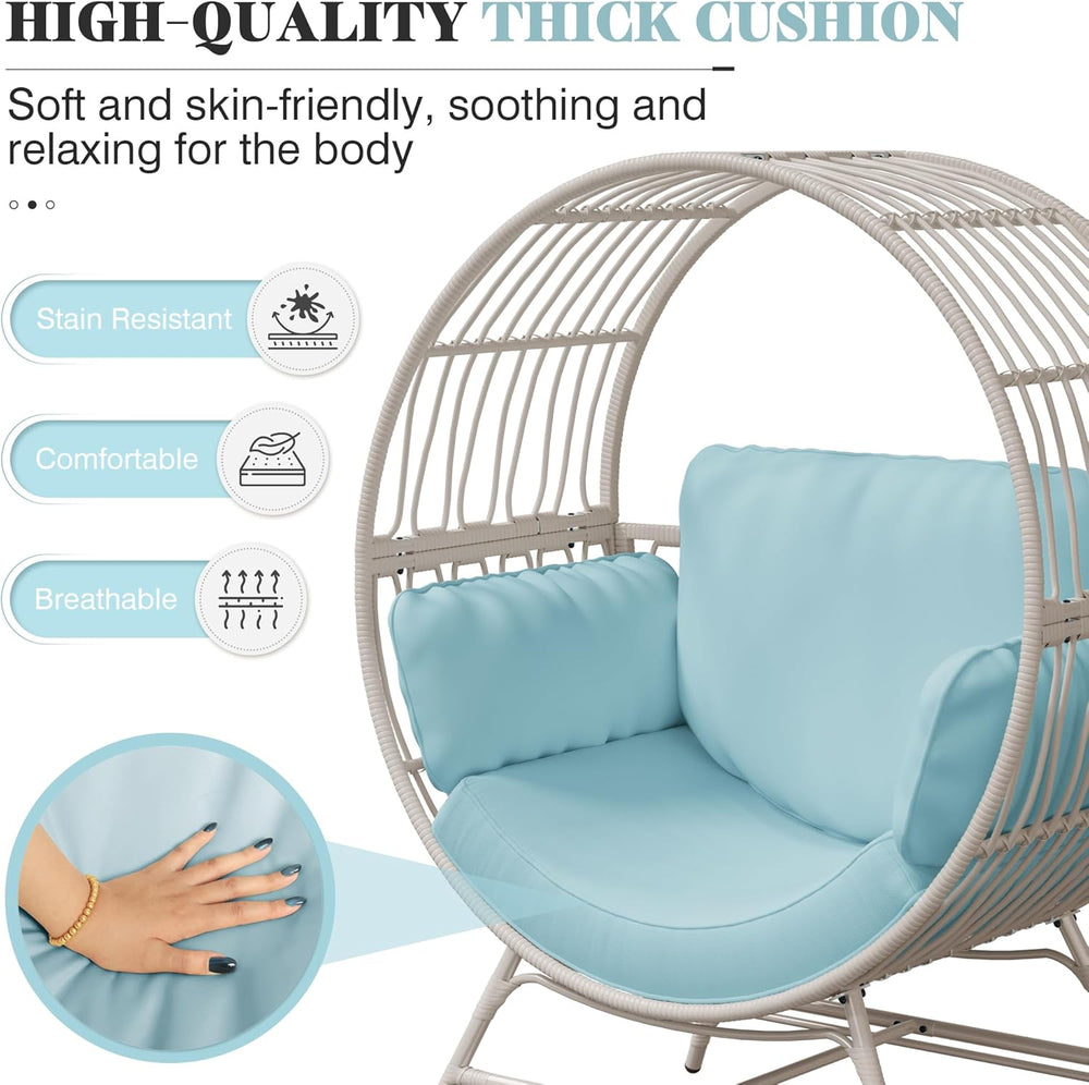 Bifanuo Oversized Egg Chair for Indoor Outdoor Use – Rattan Hanging Basket Ch...