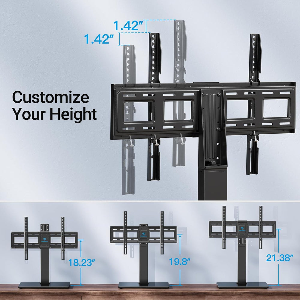 PERLESMITH Universal Swivel TV Stand Legs for 37-75 inch TVs, Height Adjustab...