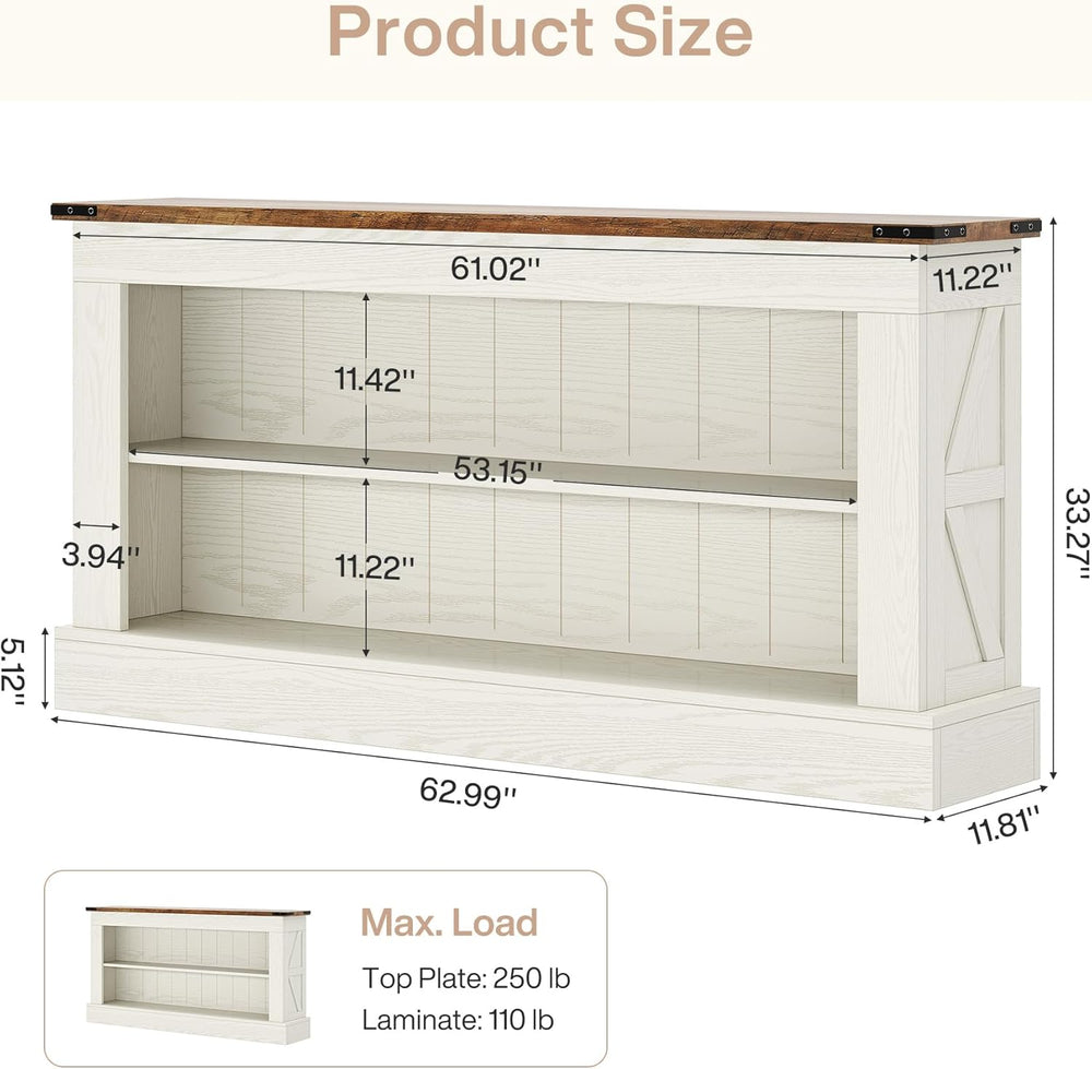 Tribesigns 63" Console Table, 3-Tier Entryway Table with Storage Shelves...