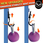 ULIBERMAGNET New Upgraded Garage Magnetic Hooks, 2 Pack Black Heavy Duty Large J Hooks with Magnet, Black Strong Anti-Slip Coating Magnet Hooks for Garden Tools, Ropes,Drill,Metal Cabinet,Pegboard