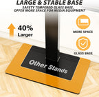 TAVR Swivel Floor TV Stand Base for 32-75 Inch TVs up to 110 lbs | Tall TV Stand for Bedroom with Height Adjustment and Tempered Glass Base for Media Storage, Max VESA 400x400mm, Black