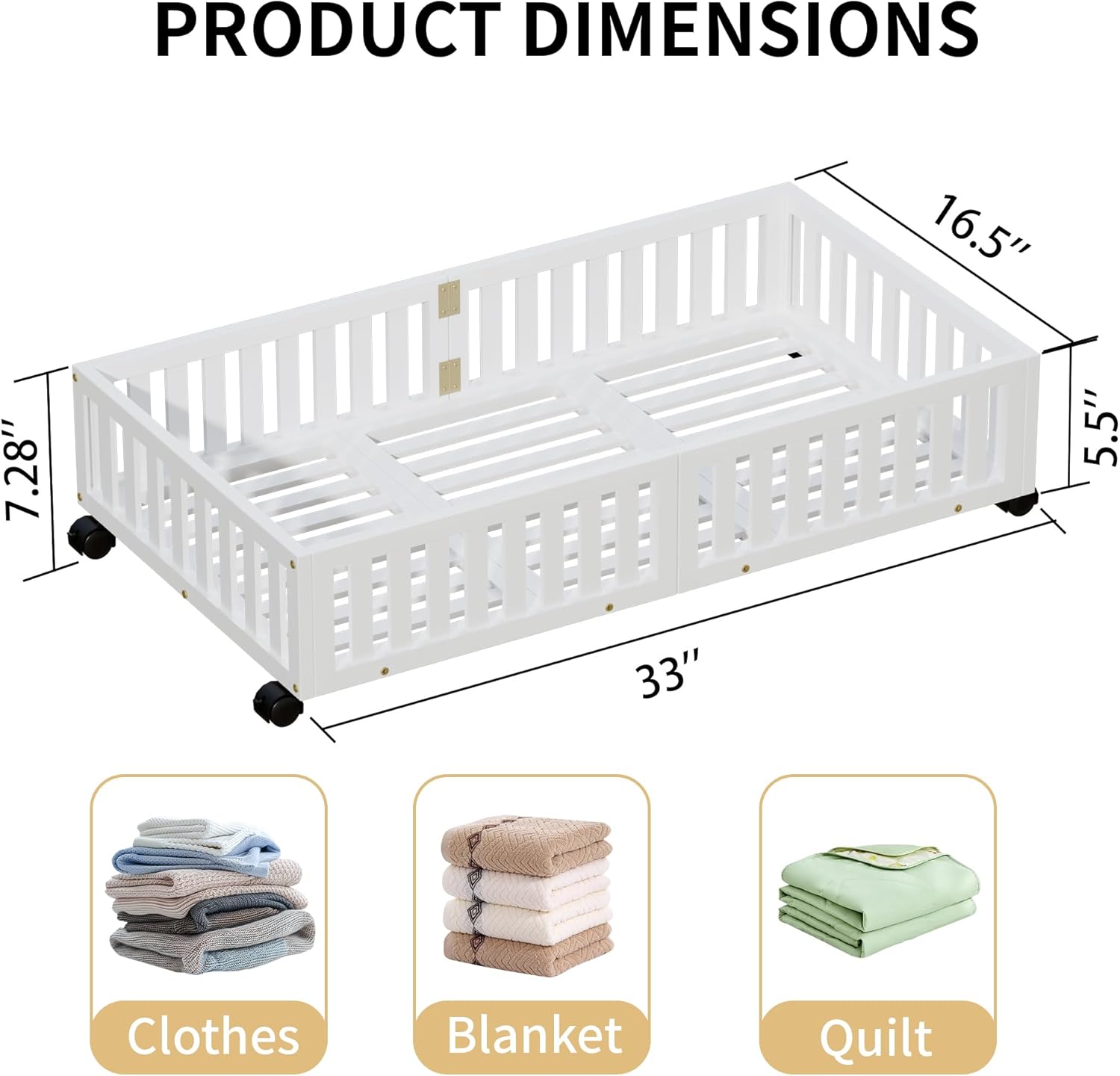 Bamboo Under Bed Storage with Wheels,Rolling Underbed Shoe Organizer Box for Shoes,Blankets,Toys,Clothes Container Space-Saving Bins for Bedroom,Closet,Dorm,Nursery