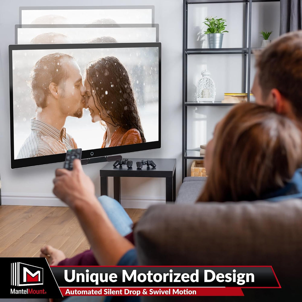 MantelMount MM815 Motorized Remote Control Pull Down TV Mount with Automated ...
