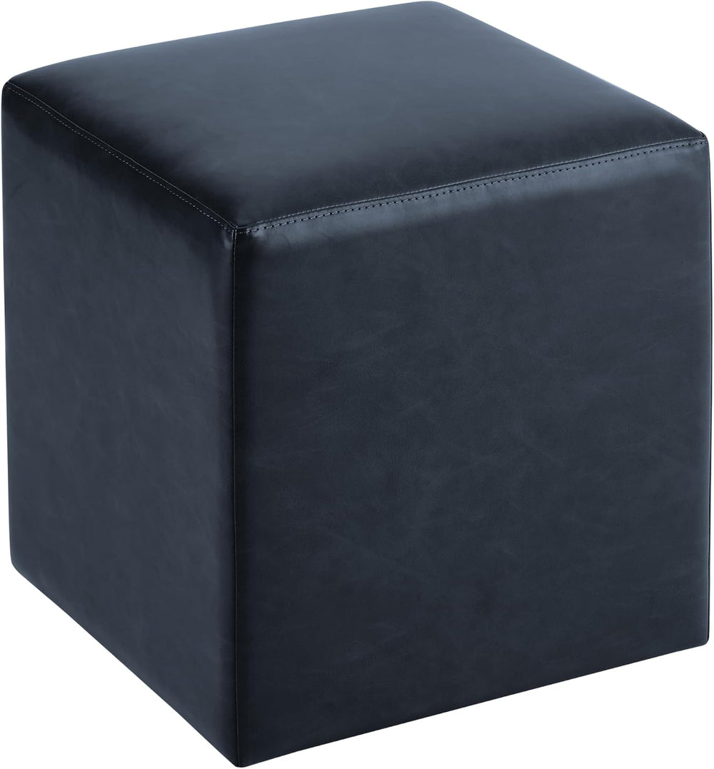 Studio Living® 18” Warren Ottoman Square Faux Leather Bench, Stationary Ottom...