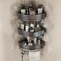 VOLPONE Corner Shower Caddy Suction Cup Shower Shelf Corner No Drilling Bathroom Shower Organizer Storage Rack Adhesive triangle with towel bar hooks 3 tier gray
