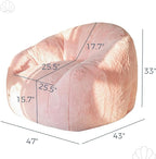 MAXYOYO Giant Bean Bag Chair, Oversized Bean Bag Couch for Adults and Kids, Faux Fur Shell-Shaped Large Chair with Filler, Stuffed Big Accent Sofa Lounge Floor Sofa for Gaming, Reading, Pink