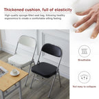 Folding Chairs with Padded Seats for Outdoor & Indoor, Portable Stackable Commercial with Steel Frame(White)