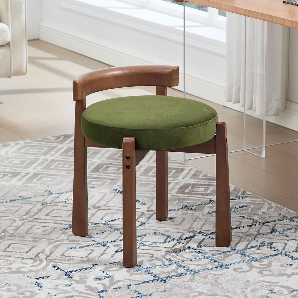 Ya-Home Modern Vanity Chair Upholstered Small Ottoman Footstool, Make Up Stoo...